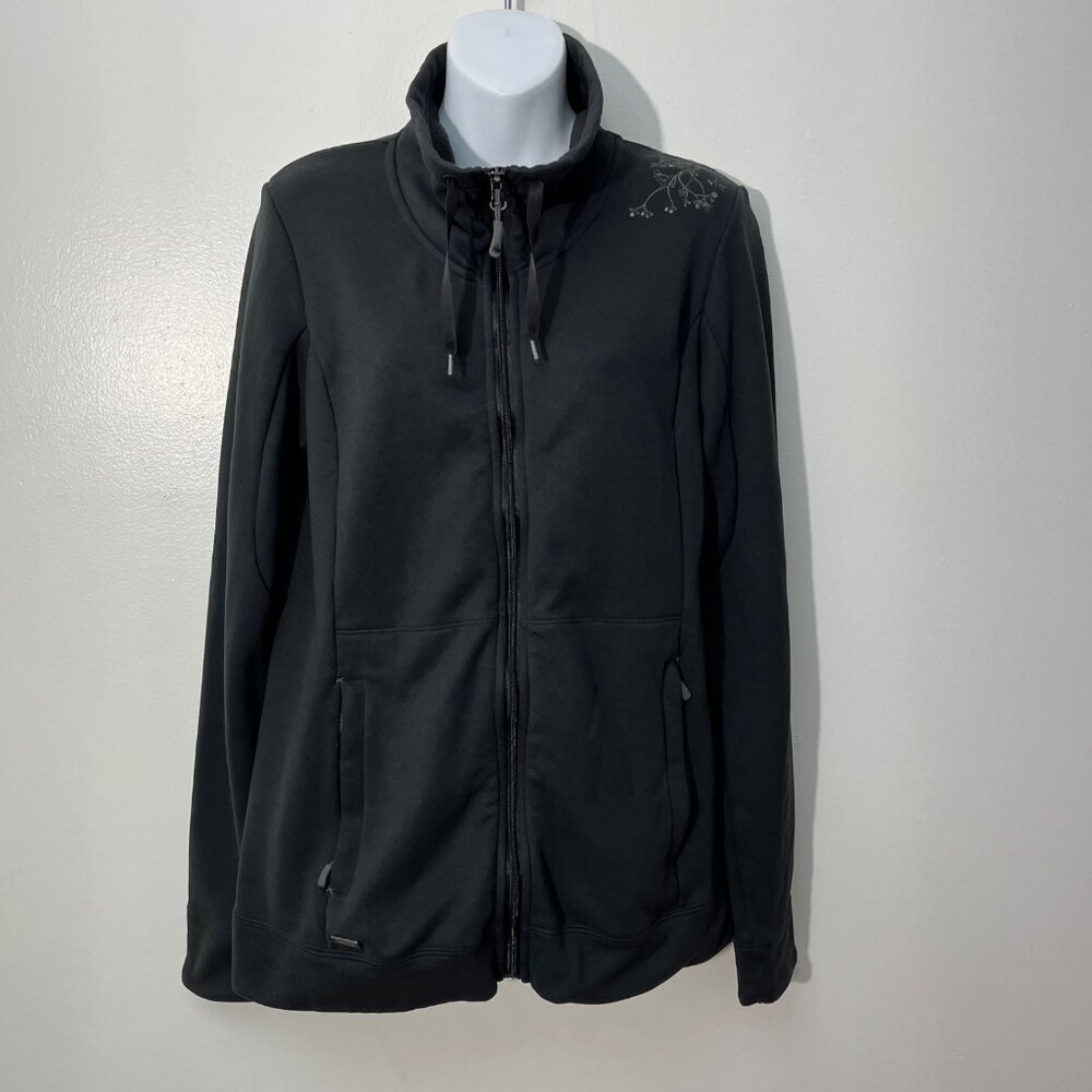 Outdoor Research Womens XL Black Full-Zip Jacket With‎ Floral Embroidery